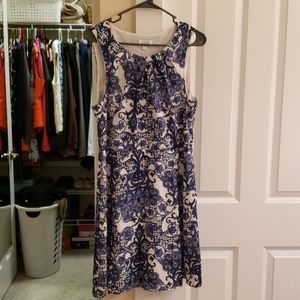 Blue and white floral dress